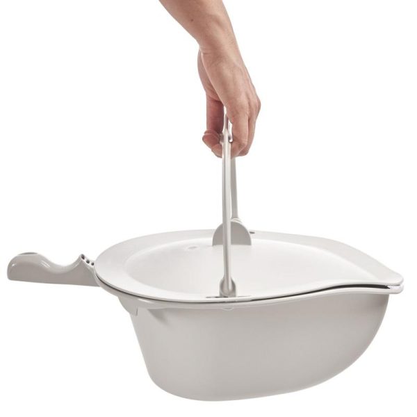 Etac Clean/Swift - Commode Pan with Lid and Handle - Grey